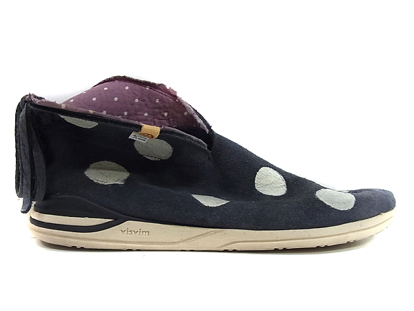 実際に弊社で買取させて頂いたvisvim/ビズビム ミッドカットスニーカー ドット柄 ブラックの画像 4枚目