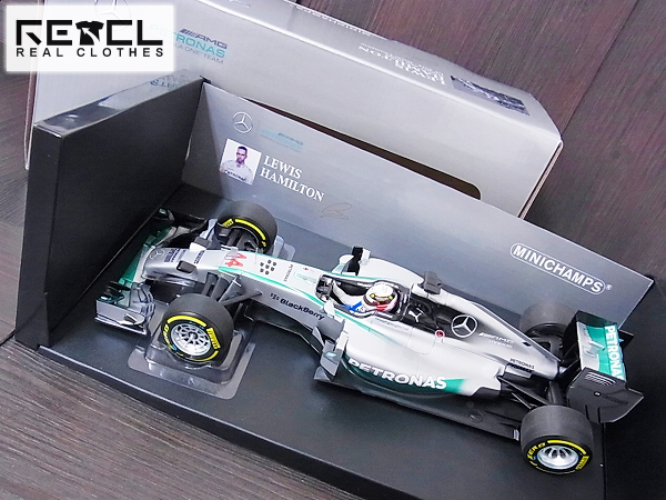 実際に弊社で買取させて頂いたミニチャンプス Mercedes W05 L.ハミルトン ミニカー 1/18