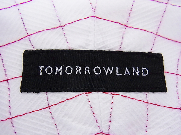 実際に弊社で買取させて頂いたTOMORROWLAND/トゥモローランド チェック柄長袖シャツ 白赤の画像 2枚目