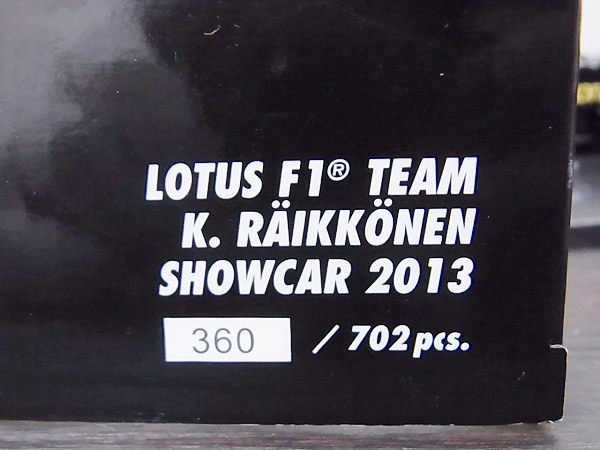 実際に弊社で買取させて頂いたMINICHAMPS Lotus Renault F1 2013 Showcar K.Raikkonen 1/18の画像 3枚目