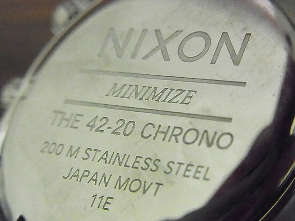 実際に弊社で買取させて頂いたNIXON/ニクソン 42-20 CHRONO HIGH POLISH　シルバー/A037-945の画像 4枚目