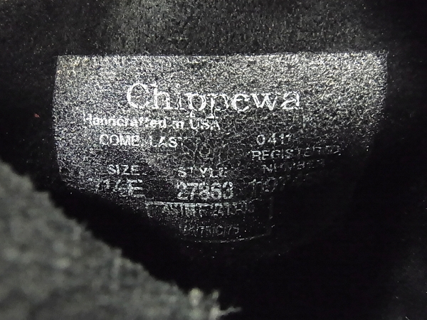 実際に弊社で買取させて頂いたCHIPPEWA/チペワ スチールトゥエンジニアブーツ ブラック 7.5Eの画像 7枚目