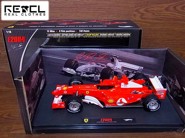 実際に弊社で買取させて頂いたHOT WHEELS N2078 FERRARI F1 F2004 N 1 2nd GP BELGIUM 1/18