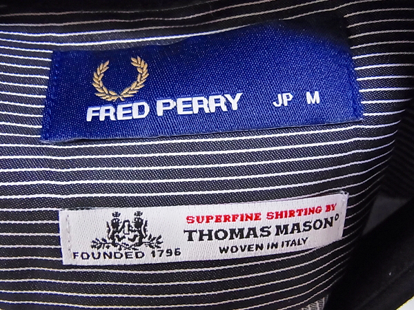 実際に弊社で買取させて頂いたFRED PERRY トーマスメイソン ストライプ 長袖シャツ Mの画像 2枚目