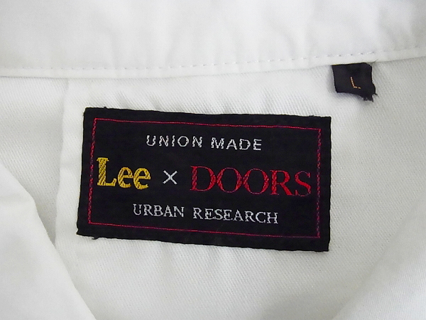 実際に弊社で買取させて頂いたLEE×doors URBAN RESEARCH コラボ シャツコート ホワイト Lの画像 2枚目