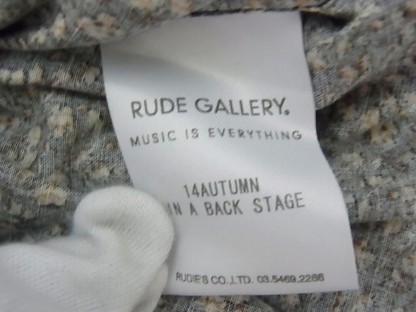 実際に弊社で買取させて頂いたRUDE GALLERY/ルードギャラリー 花柄 ウエスタンシャツ 14年/4の画像 4枚目