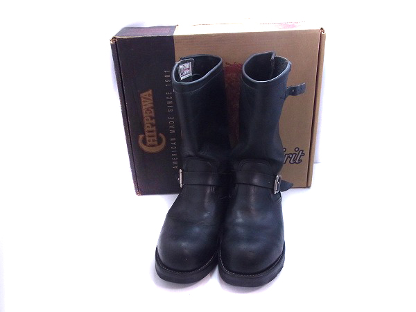 実際に弊社で買取させて頂いたCHIPPEWA/チペワ エンジニアブーツ 白タグ後期 黒/27863/8Eの画像 9枚目