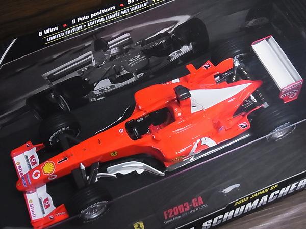 実際に弊社で買取させて頂いたホットウィール F2003-GA/JAPAN GP M.シューマッハ N2077 1/18の画像 2枚目