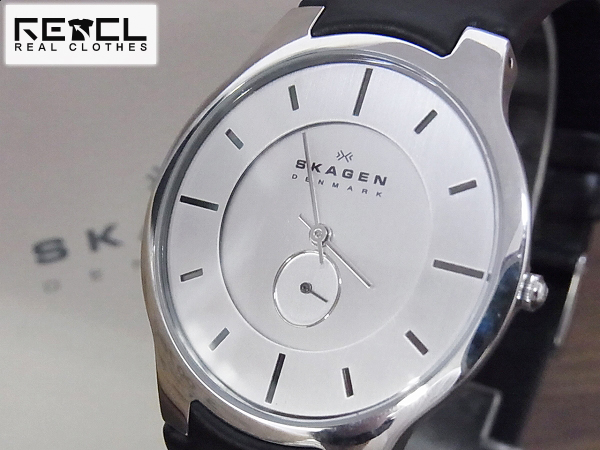 実際に弊社で買取させて頂いたSKAGEN/スカーゲン クオーツ腕時計433XLSLBCMブラック×シルバーの画像 0枚目