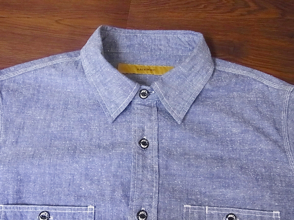 実際に弊社で買取させて頂いたバックボーン ORGANIC OX WORK SHIRT シャンブレー/長袖シャツLの画像 5枚目