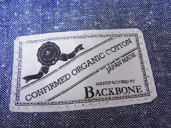 実際に弊社で買取させて頂いたバックボーン ORGANIC OX WORK SHIRT シャンブレー/長袖シャツLの画像 7枚目