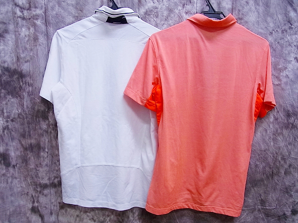実際に弊社で買取させて頂いたNIKE GOLF ポロシャツ 襟有り/半袖 ホワイト/オレンジ 2点SETの画像 1枚目