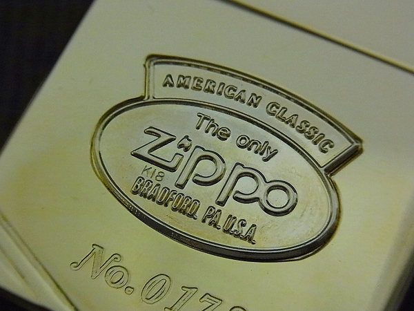 ZIPPO/ジッポー AMERICAN CRASICS 金張 18K/金メタル付 89年製の買取