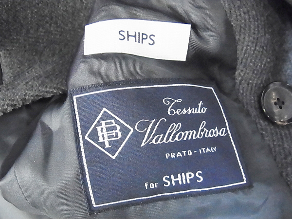 実際に弊社で買取させて頂いたSHIPS/シップス VALLOMBROSA/バロムブローサ Pコート グレー/Lの画像 3枚目