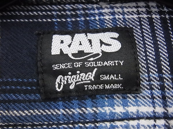 実際に弊社で買取させて頂いたRATS/ラッツ Original 長袖 チェック シャツ/ブルー×ホワイト/Sの画像 3枚目