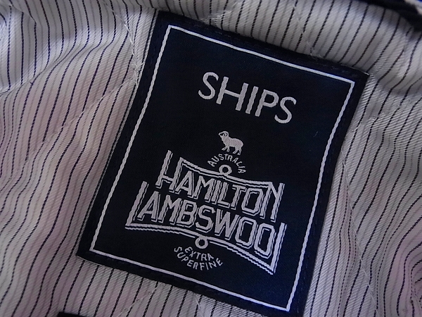 実際に弊社で買取させて頂いたシップス HAMILTON LAMBSWOOL メルトン シングル Pコート/Lの画像 2枚目