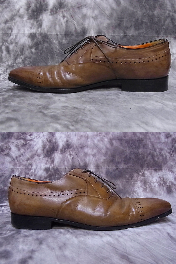 実際に弊社で買取させて頂いたSantoni/サントーニ ドレス/レザーシューズ ブラウン/7.5の画像 4枚目