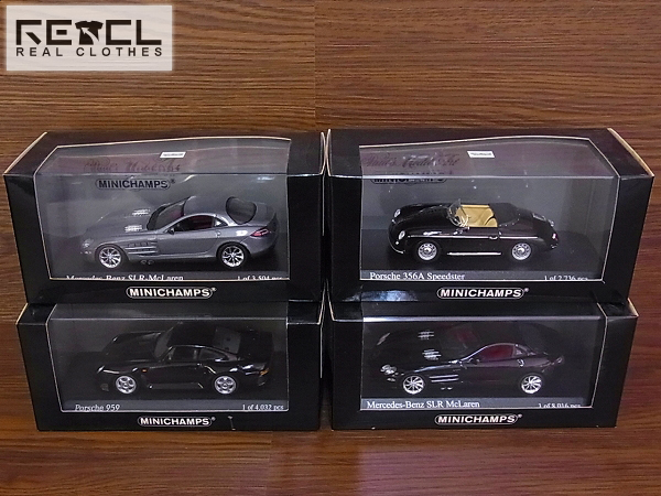 実際に弊社で買取させて頂いたMINICHAMPS ポルシェ356A/ベンツSLR-マクラーレン等 1/43 4点