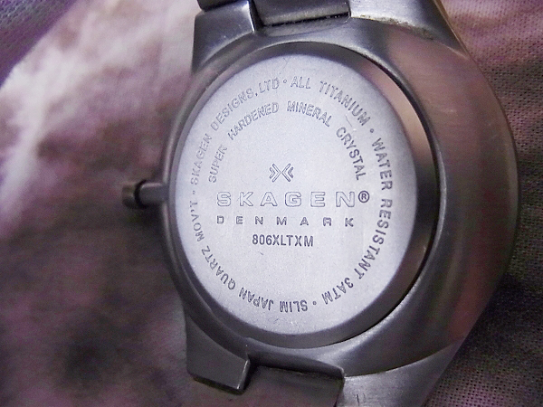 実際に弊社で買取させて頂いたSKAGEN/スカーゲン クォーツ 腕時計 チタニウム 806XLTXMの画像 6枚目