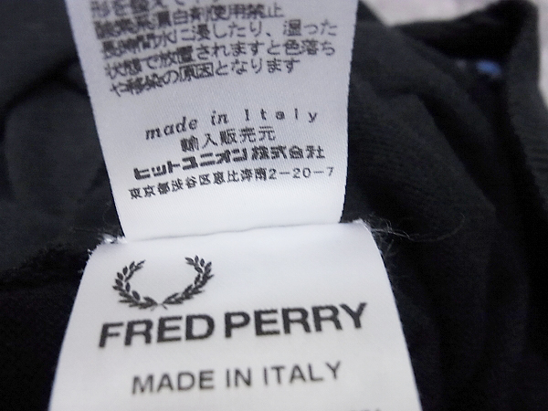 実際に弊社で買取させて頂いたFRED PERRY/フレッドペリー Vネックカーディガン 黒 K9147/36の画像 4枚目