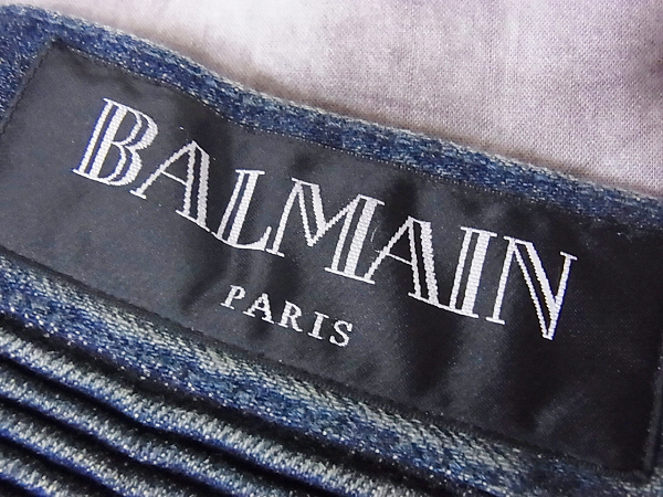 実際に弊社で買取させて頂いたBALMAIN/バルマン 13AWストレッチバイカーデニムパンツ T551/29の画像 2枚目