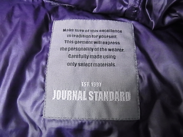 実際に弊社で買取させて頂いたジャーナルスタンダード ダウンジャケット 2009年 黒×濃紫 Mの画像 3枚目