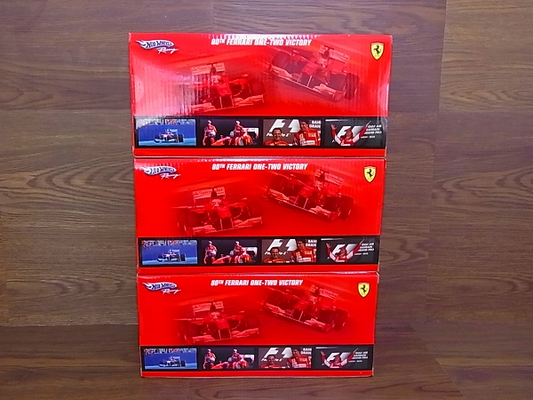 実際に弊社で買取させて頂いた未開封/Hot Wheels 80THFerrari1-2VICTORY BahrainGPS 1/43/3点の画像 1枚目