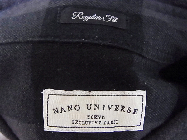 実際に弊社で買取させて頂いたnano universe/ナノユニバース 14AW チェック長袖シャツ Mの画像 2枚目