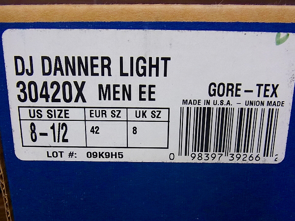 実際に弊社で買取させて頂いた【未使用】DANNER ダナーライト ハイキングブーツ 30420X/US8.5の画像 9枚目