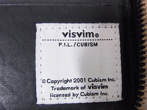 実際に弊社で買取させて頂いたvisvim/ヴィズヴィム 16ss レザー 長財布 チェック柄 ブラックの画像 5枚目