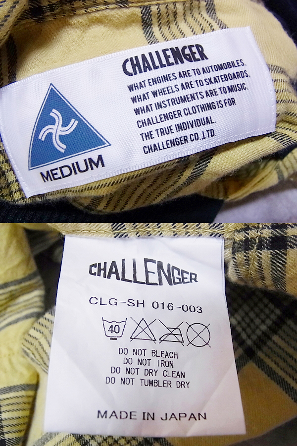 実際に弊社で買取させて頂いたCHALLENGER HOODED CHECK SHIRT 長袖シャツ CLG-SH 016-003/Mの画像 2枚目