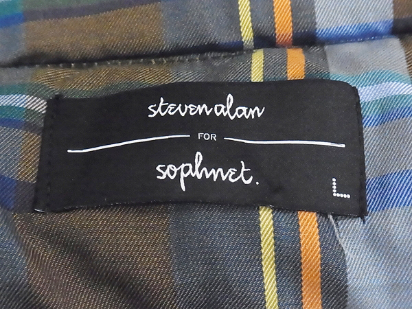 実際に弊社で買取させて頂いたSOPHNET.×Steven Alan 2009年AW 裏地チェック ダウンベスト/Lの画像 2枚目