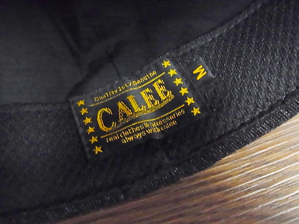 実際に弊社で買取させて頂いたCALEE/キャリー T/C TWILL LEATHER キャスケット ブラック Mの画像 5枚目