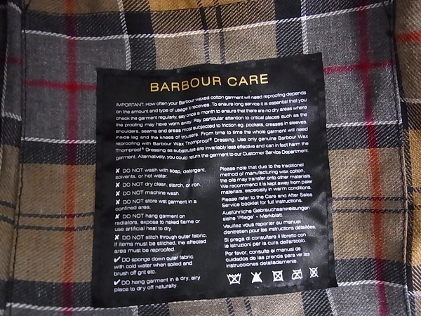 実際に弊社で買取させて頂いたbarbour/バブアー インターナショナル ジャケット ブラック 38 の画像 4枚目