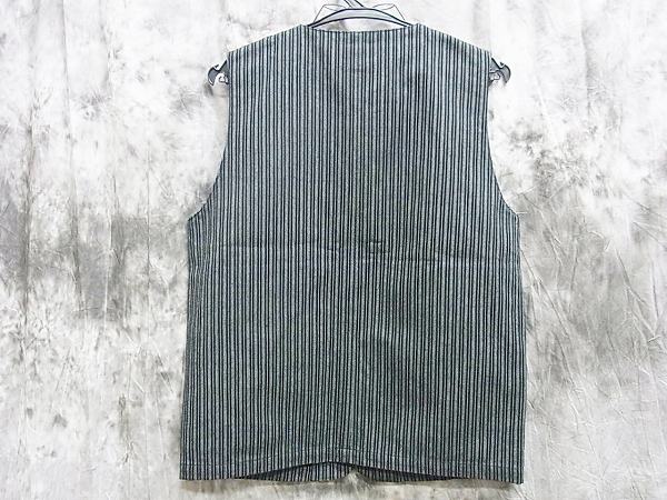 実際に弊社で買取させて頂いたCALEE MELANGE STRIPE VEST/ダブルストライプ ワークベスト/Mの画像 1枚目