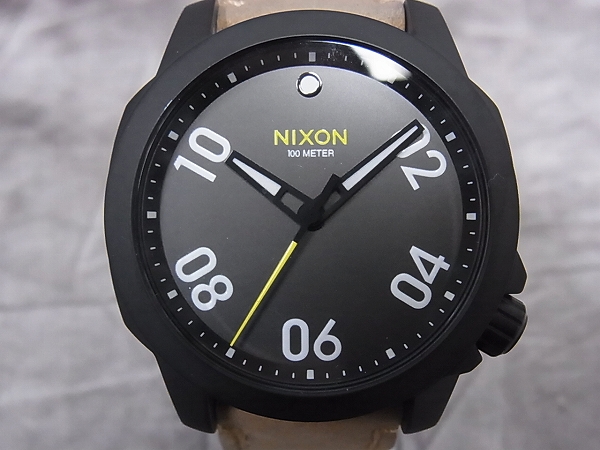 実際に弊社で買取させて頂いたNIXON/ニクソン THE RANGER 40 LEATHER/レザーベルト 茶系×黒の画像 1枚目