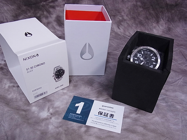 実際に弊社で買取させて頂いたNIXON/ニクソン THE CHRONO 腕時計 ブラック 51-30/A083-000の画像 7枚目