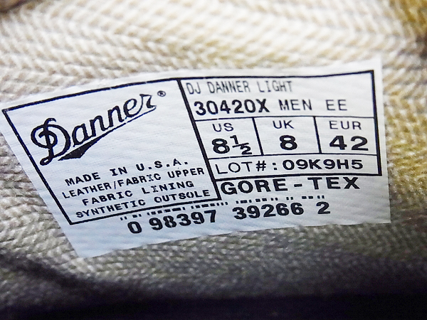 実際に弊社で買取させて頂いた【未使用】DANNER ダナーライト ハイキングブーツ 30420X/US8.5の画像 8枚目