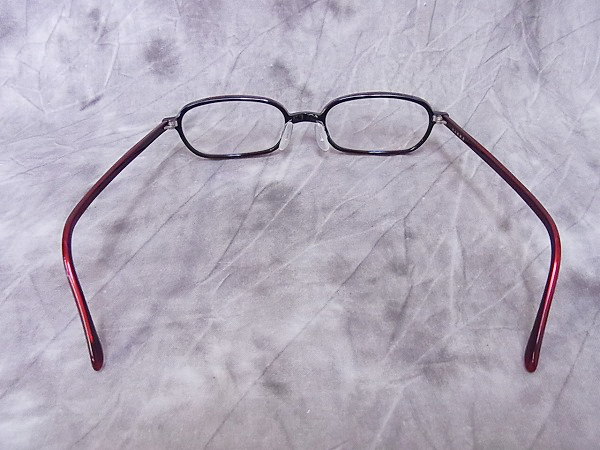 実際に弊社で買取させて頂いた白山眼鏡/HAKUSAN MEGANE スクエア型眼鏡フレーム レッド系の画像 2枚目