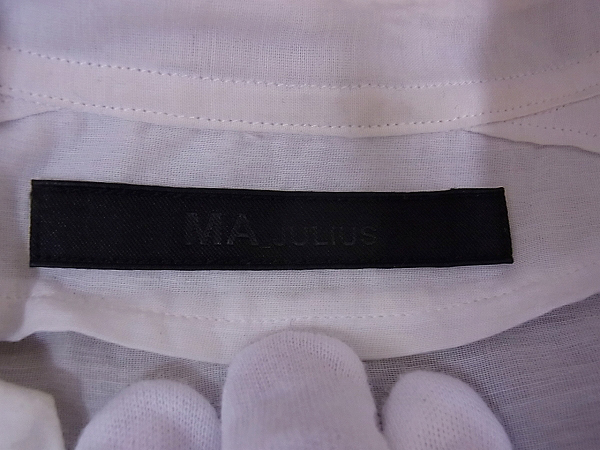 実際に弊社で買取させて頂いたMA JULIUS/エムエー ユリウス 15SS ロングシャツ 白 500SHM2/2の画像 2枚目