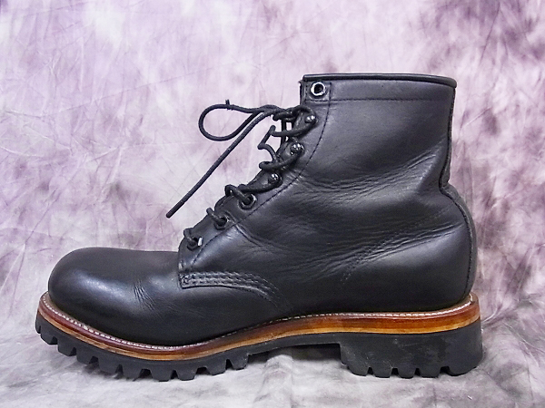 実際に弊社で買取させて頂いたCHIPPEWA/チペワ レザー レースアップワークブーツ 黒/8.5EEの画像 4枚目