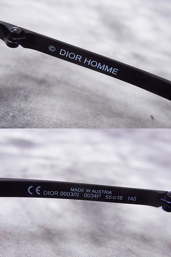 実際に弊社で買取させて頂いたDior HOMME/ディオールオム スクウェア型 サングラス 黒の画像 5枚目