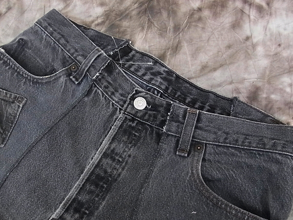 実際に弊社で買取させて頂いたsoloist THE JEAN.X.0276 リメイクパッチワークデニムパンツ XLの画像 2枚目