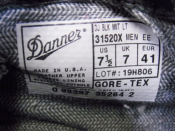 実際に弊社で買取させて頂いたDANNER/ダナー GORE-TEX マウンテンライトブーツ 31520X/US7.5の画像 7枚目