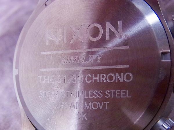 実際に弊社で買取させて頂いたNIXON/ニクソン THE 51-30 CHRONO クロノグラフ A083-000の画像 5枚目