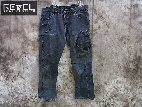 実際に弊社で買取させて頂いたsoloist THE JEAN.X.0276 リメイクパッチワークデニムパンツ XL