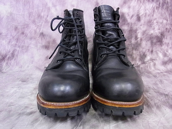 実際に弊社で買取させて頂いたCHIPPEWA/チペワ レザー レースアップワークブーツ 黒/8.5EEの画像 1枚目