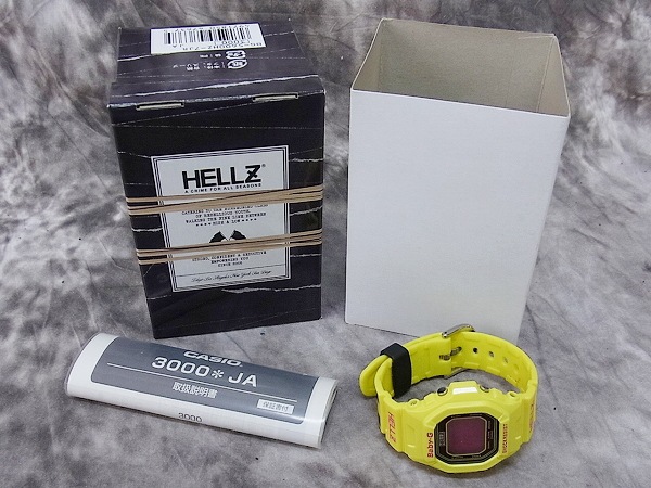 実際に弊社で買取させて頂いたBaby-G/ベビーG HELLZ/ヘルツ コラボモデル 黄 BG-5600HZ-9JRの画像 9枚目