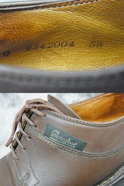 実際に弊社で買取させて頂いたParaboot/パラブーツ ニューヨーク Uチップ レザーシューズ/5.5の画像 7枚目