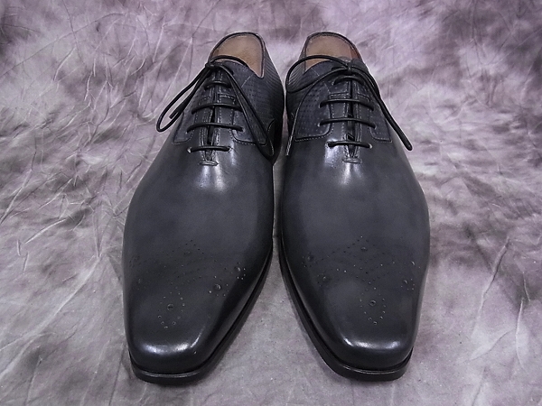 実際に弊社で買取させて頂いたSantoni/サントーニ レザー ビジネスシューズ ブルー系/7の画像 1枚目